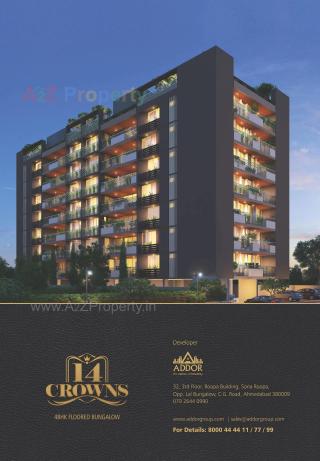 Elevation of real estate project 14 Crowns located at Gulbai-tekra, Ahmedabad, Gujarat