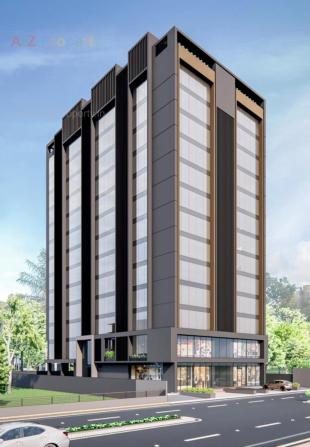 Elevation of real estate project Krishna Beacon located at Khoraj, Gandhinagar, Gujarat