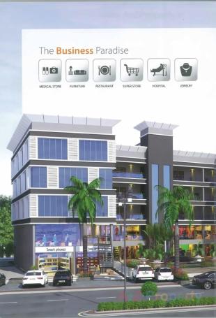 Elevation of real estate project Pramukh Arcade located at Dholakuva, Gandhinagar, Gujarat