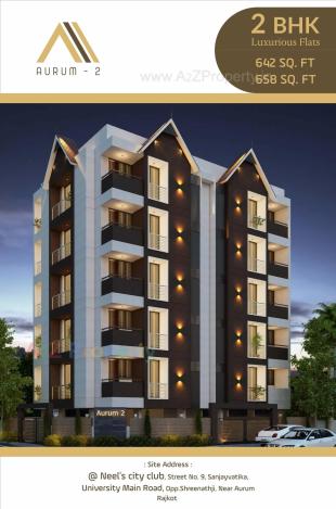 Elevation of real estate project Aurum located at Munjka, Rajkot, Gujarat