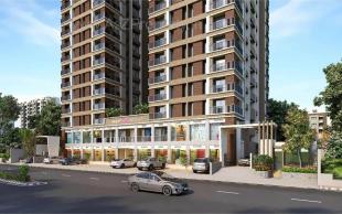 Elevation of real estate project Aagam Prestige located at Magdalla, Surat, Gujarat