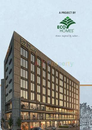 Elevation of real estate project Eco Commerz located at Vesu, Surat, Gujarat