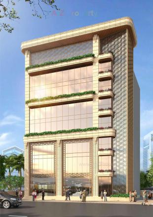 Elevation of real estate project Rajhans Aron located at Athwa, Surat, Gujarat
