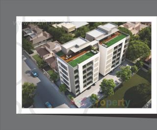 Elevation of real estate project Abhipushpam located at Sama, Vadodara, Gujarat