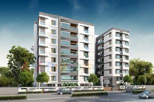 Elevation of real estate project Eshanti Elegance located at Bhayli, Vadodara, Gujarat