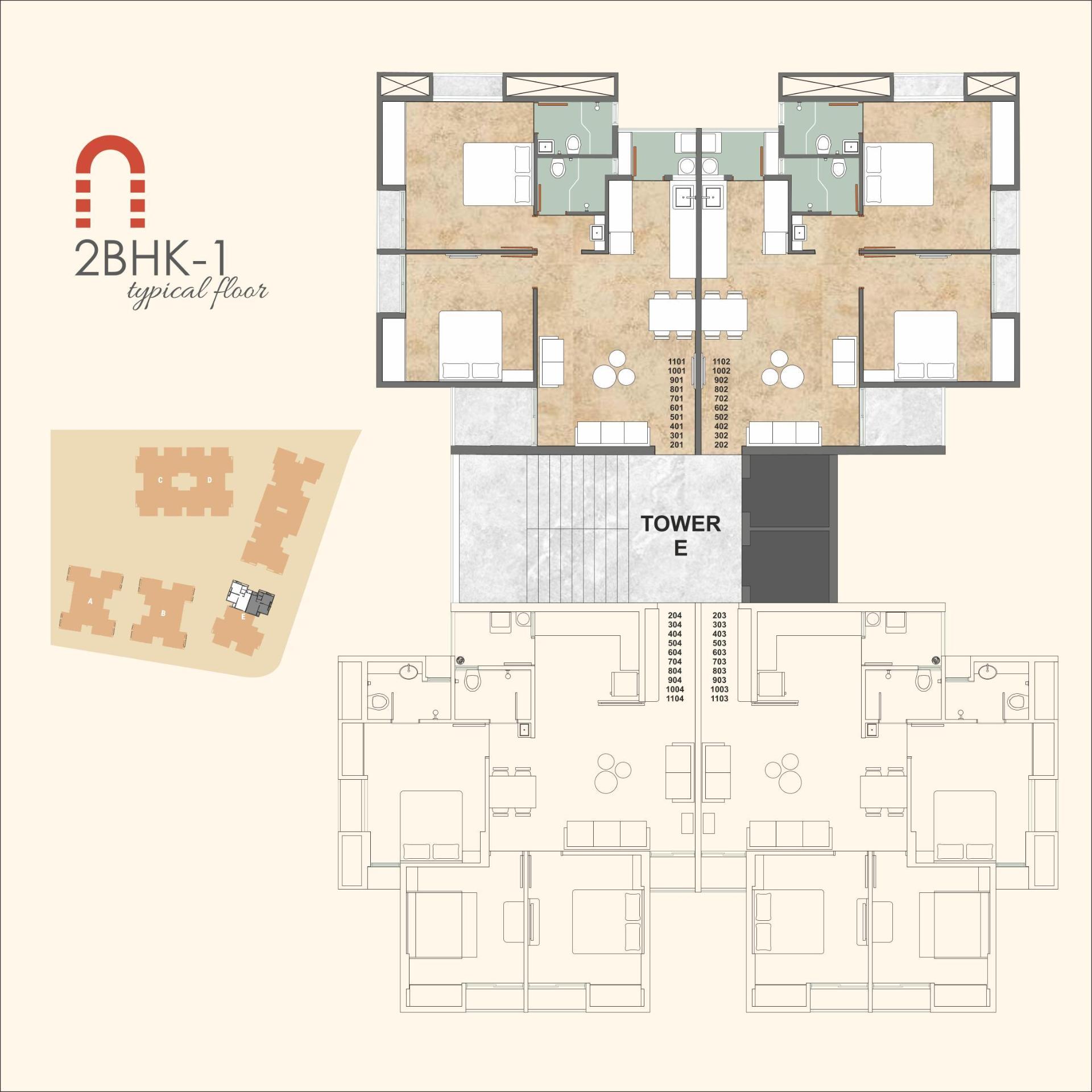 Layout of real estate project Rudra Heights located at Sama, Vadodara, Gujarat