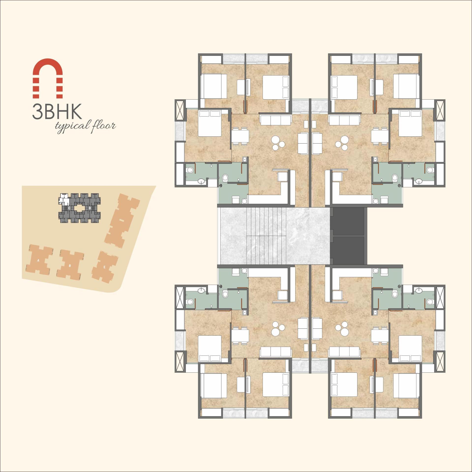 Layout of real estate project Rudra Heights located at Sama, Vadodara, Gujarat