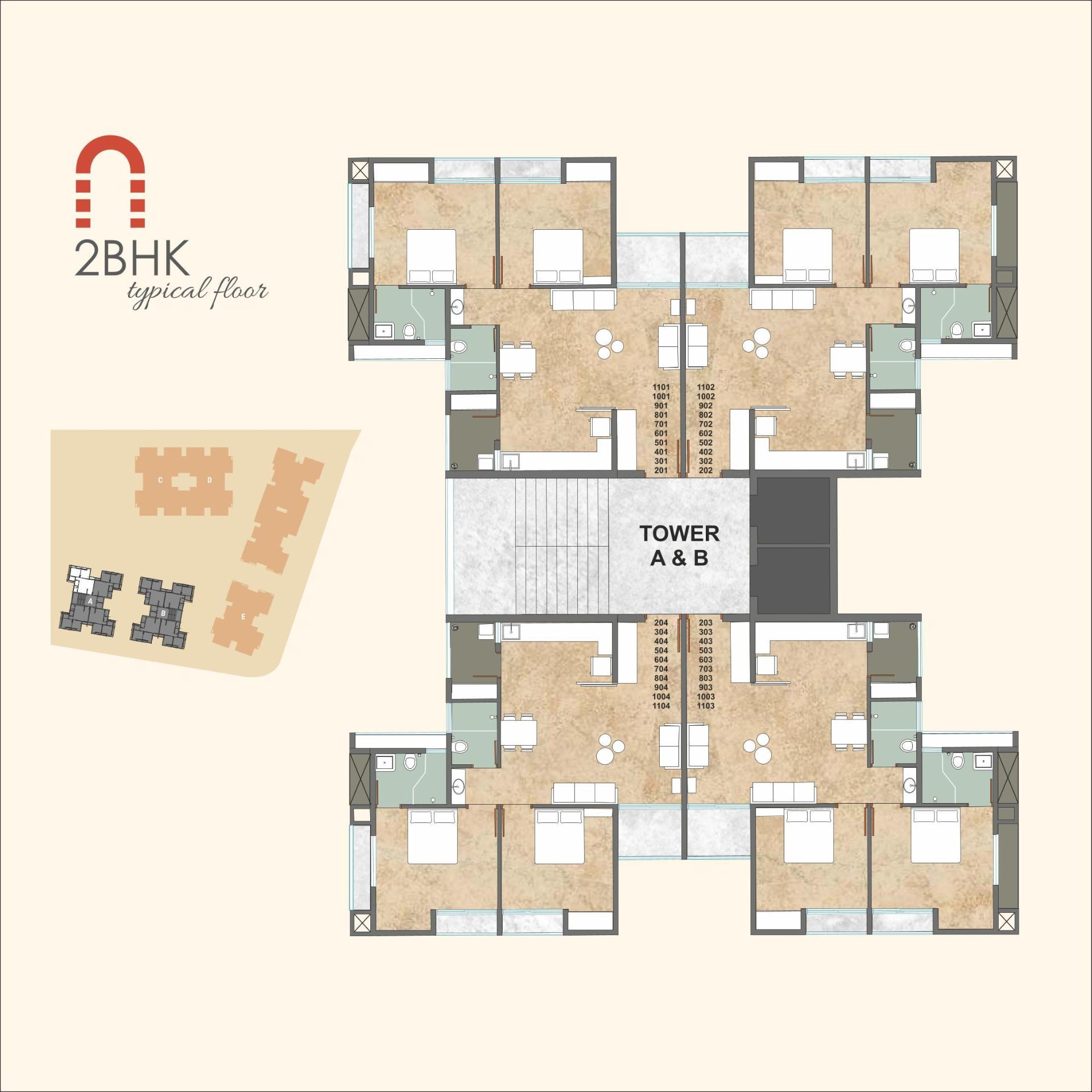 Layout of real estate project Rudra Heights located at Sama, Vadodara, Gujarat