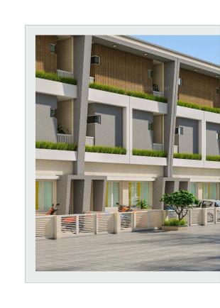 Elevation of real estate project Shivam Heights Triplex located at Tarsali, Vadodara, Gujarat