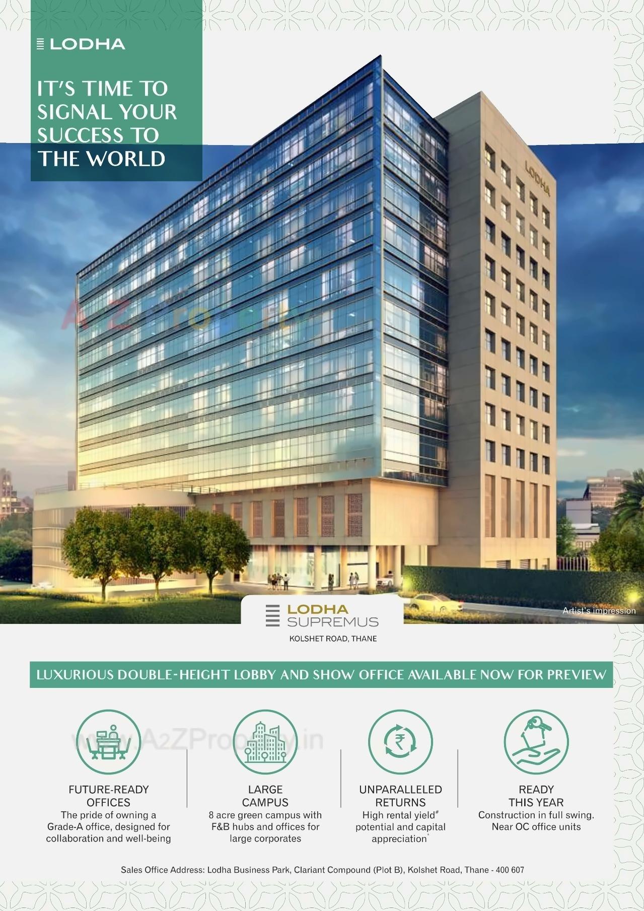 Lodha Supremus Thane, Kolshet | Offices At Thane-m-corp, Thane